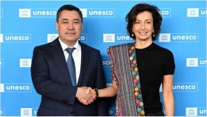 Президент Садыр Жапаров встретился с Генеральным директором ЮНЕСКО Одрэ Азуле
